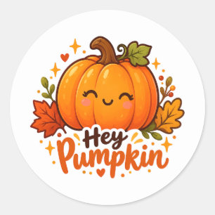Cute Hey Pumpkin Autumn Halloween Sticker
