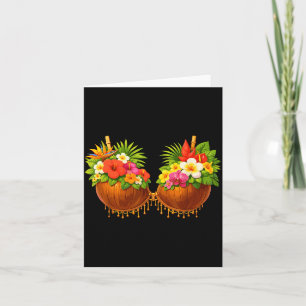 Cute Hibiscus Coco Bra Hawaii Summer Vacation Card