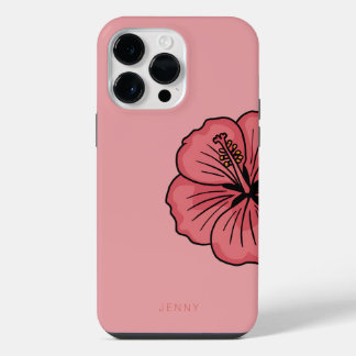 Cute hibiscus pattern iPhone 14 pro max case