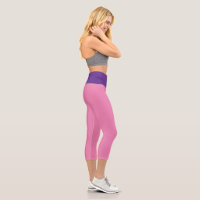 CUTE! High Waisted Capris - Pink & Purple
