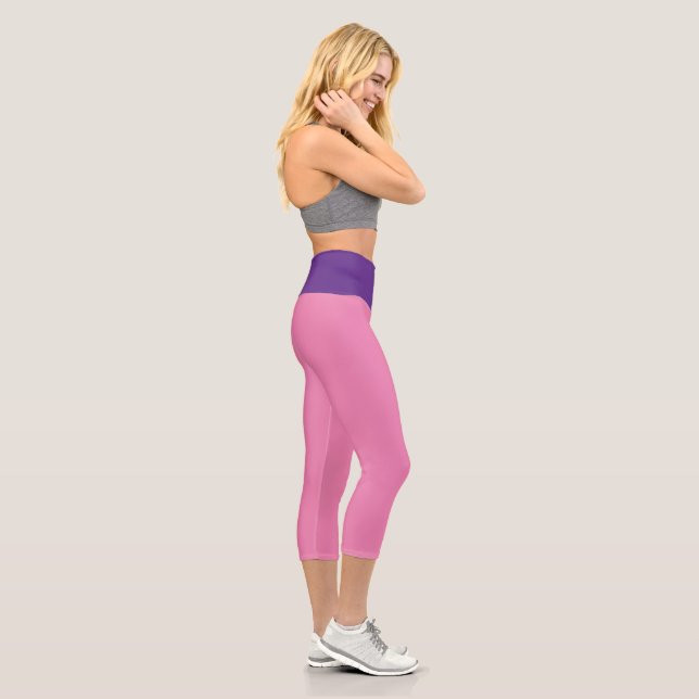 CUTE! High Waisted Capris - Pink & Purple (Right)