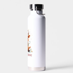 Cute Highland Baby Cow Christmas Lights Merry & Br Water Bottle