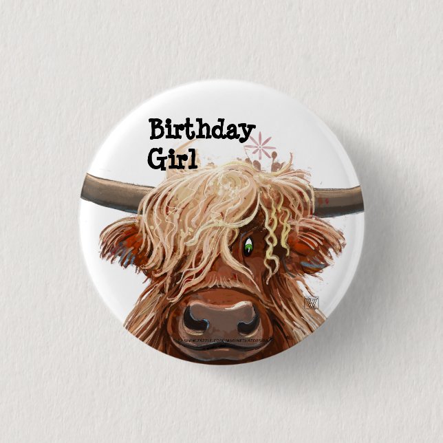 Cute Highland Cow 3 Cm Round Badge (Front)