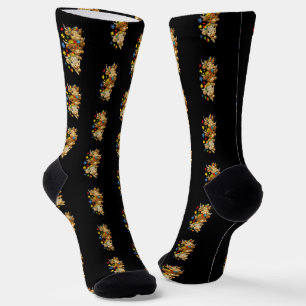 Cute Highland Cow Autism Awareness Puzzle Piece Socks