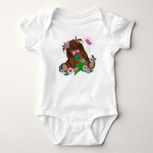Cute Highland Cow  Baby Bodysuit