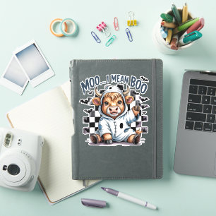 Cute Highland Cow Chequered Halloween Te