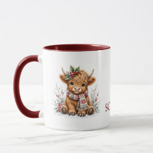 Cute Highland Cow Christmas Holiday Coffee Mug