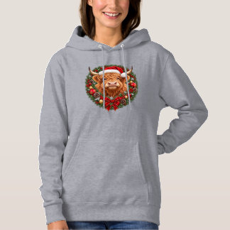 Cute Highland Cow Christmas Hoodie
