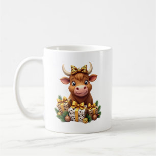 Cute Highland Cow Christmas Santa Highland Cow Lov Coffee Mug