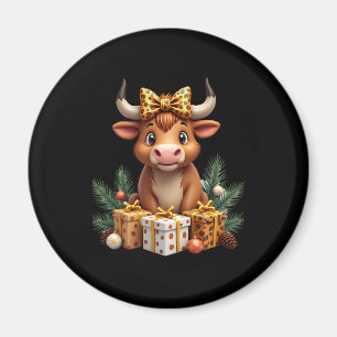 Cute Highland Cow Christmas Santa Highland Cow Lov Magnet