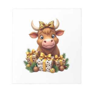 Cute Highland Cow Christmas Santa Highland Cow Lov Notepad