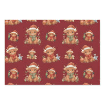 Cute Highland Cow Christmas Wrapping Paper Bundle