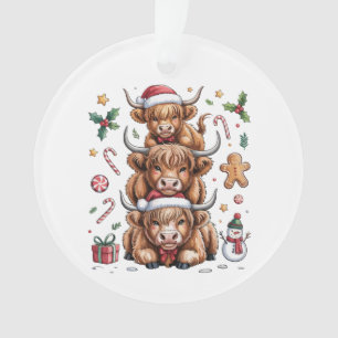 Cute Highland Cow Christmas Xmas Cosy Winter Ornament