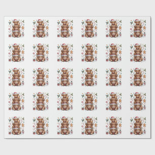 Cute Highland Cow Christmas Xmas Cosy Winter Wrapping Paper
