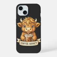 Cute Highland Cow Coffee Addict Funny Drink Coffee