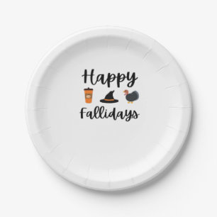 Cute Highland Cow Fall Autumn Girly Thanksgiving O Paper Plate