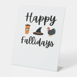 Cute Highland Cow Fall Autumn Girly Thanksgiving O Pedestal Sign