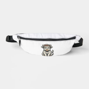 Cute Highland Cow Flower Crown Vintage Shirt_1 Bum Bags