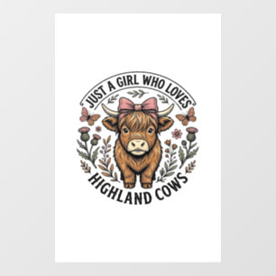 Cute Highland Cow Girl Vintage Floral Shirt Design