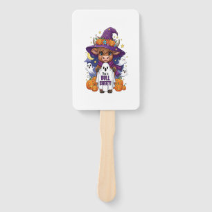 Cute Highland Cow Halloween Hand Fan