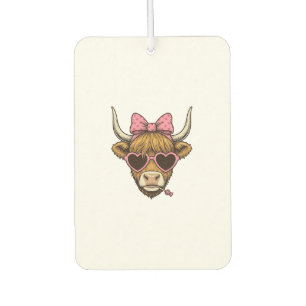 Cute Highland Cow Heart Glasses Vintage Shirt Desi Car Air Freshener