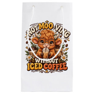 Cute Highland Cow Iced Coffee Lover Gift Bag