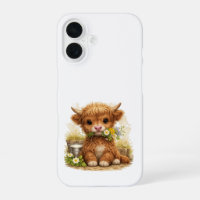 Cute Highland Cow iPhone 16 Case Kawaii