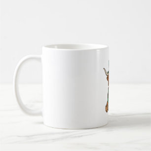 Cute Highland Cow Irish Clover Vintage Shirt Desig Coffee Mug