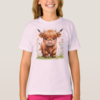 Cute Highland Cow Kids T-Shirt