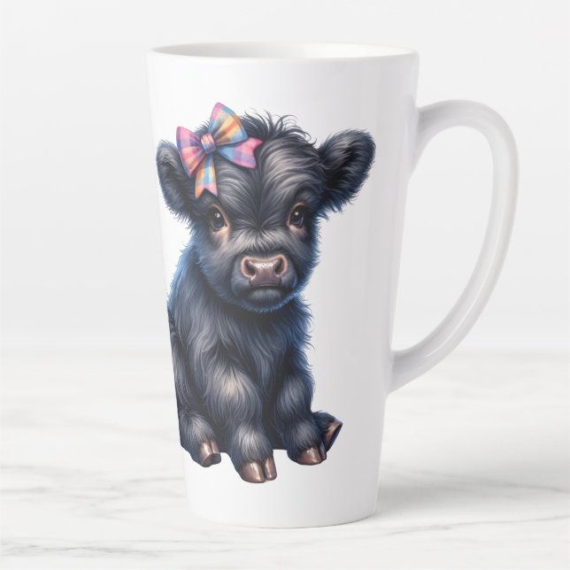 Cute Highland Cow Latte Mug (Right)