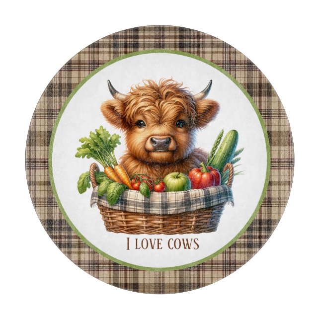 Cute Highland cow lovers customisable Cutting Board (Front)