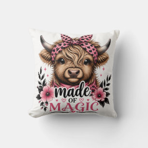 Cute Highland Cow Made of Magic Graphic Cushion