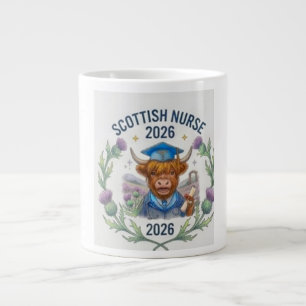 Cute Highland Cow Nursing Graduation 2026 - Class Large Coffee Mug