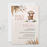 Cute Highland Cow Pampas Farm 1st Birthday