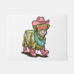 Cute Highland Cow Png, Western Doormat