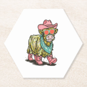 Cute Highland Cow Png, Western Paper Coaster
