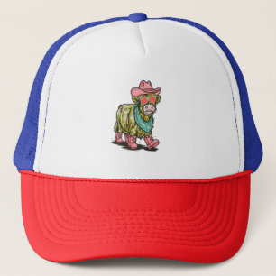 Cute Highland Cow Png, Western Trucker Hat