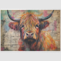 Cute Highland Cow Portrait Ephemera