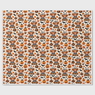 Cute Highland Cow Skeleton Halloween Wrapping Pape Paper