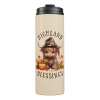 Cute Highland Cow Thanksgiving Blessings