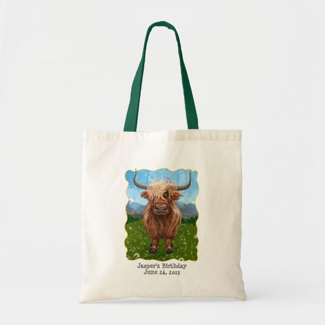 Cute Highland Cow Tote Bag (Front)