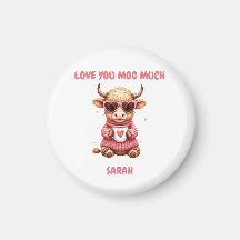 Cute Highland Cow Valentine Heart Glasses Coffee m