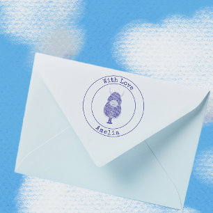 Cute Highland Cow With Love self-inking stamp