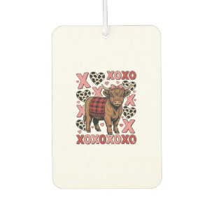 Cute Highland Cow XOXO Valentine Vintage Shirt Des Car Air Freshener
