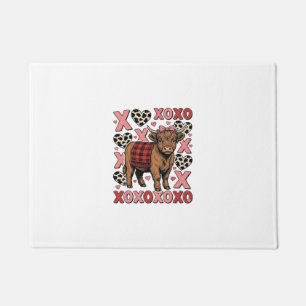 Cute Highland Cow XOXO Valentine Vintage Shirt Des Doormat