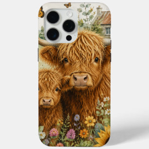 Cute Highland Cows Phone Case Watercolor Cow