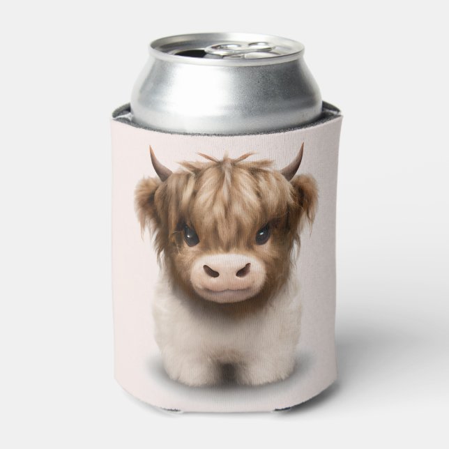 Cute Highlands Scottish Cow Can Cooler (Can Front)
