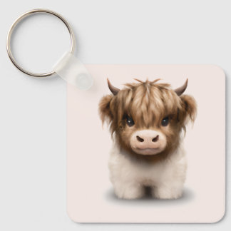 Cute Highlands Scottish Cow Key Ring