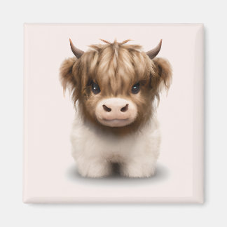 Cute Highlands Scottish Cow Magnet