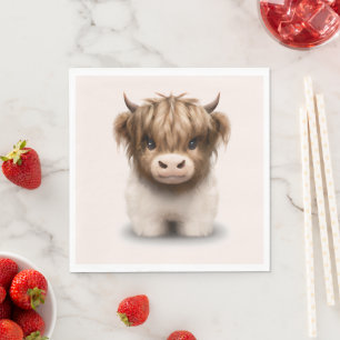 Cute Highlands Scottish Cow Napkin